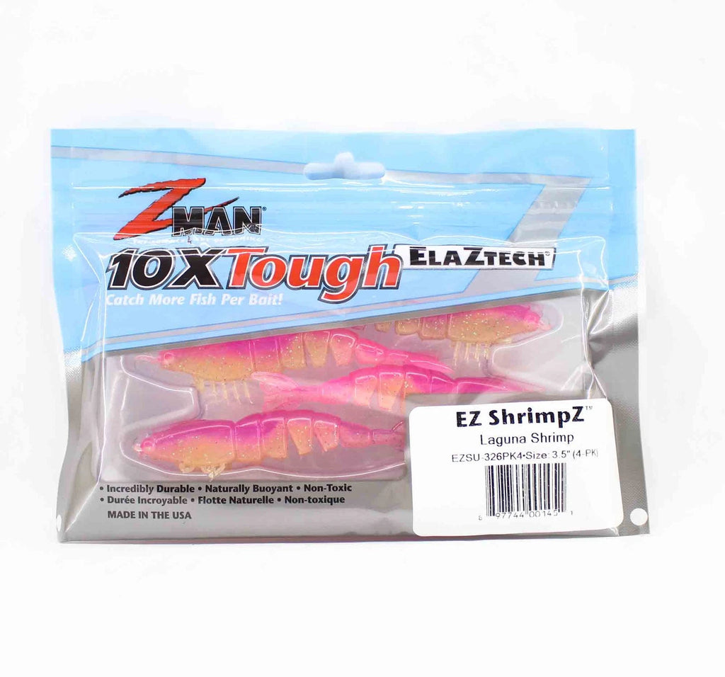Z Man SW EZ ShrimpZ UnRigged, 3.5'' Laguna Shrimp 4pk