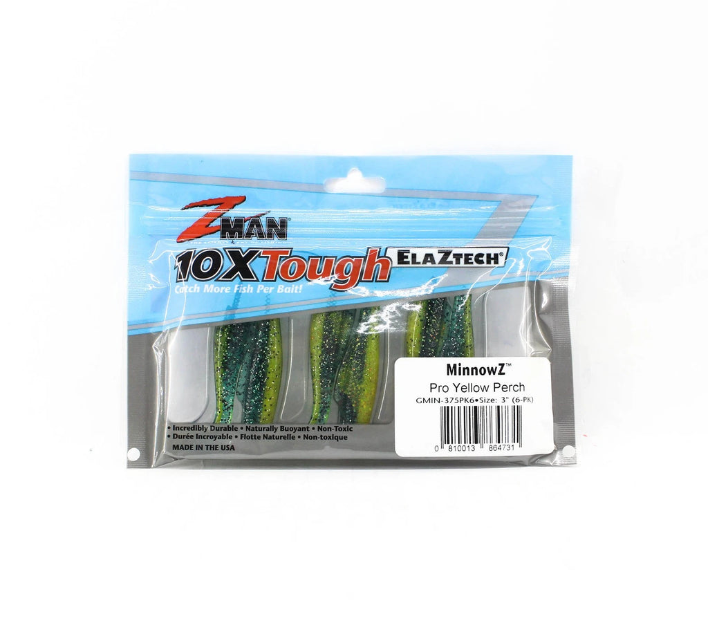 Z Man DieZel MinnowZ, 4'' Pro Yellow Perch 5pk