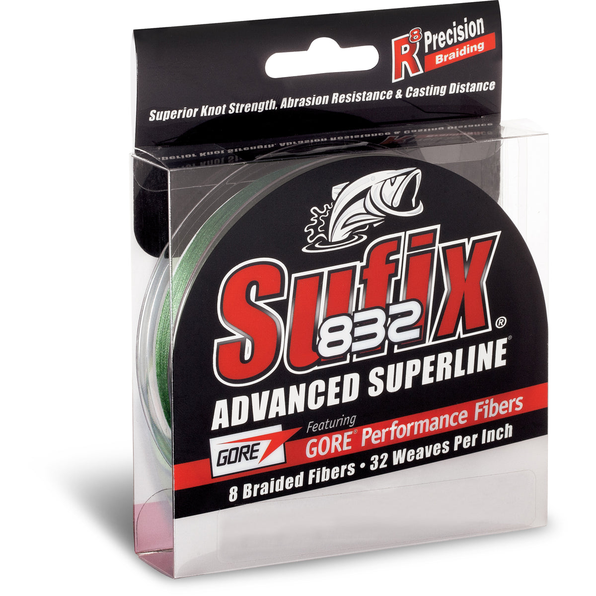 Sufix 832 linea trenzada 150 yds 15  lbs Low-vis Green
