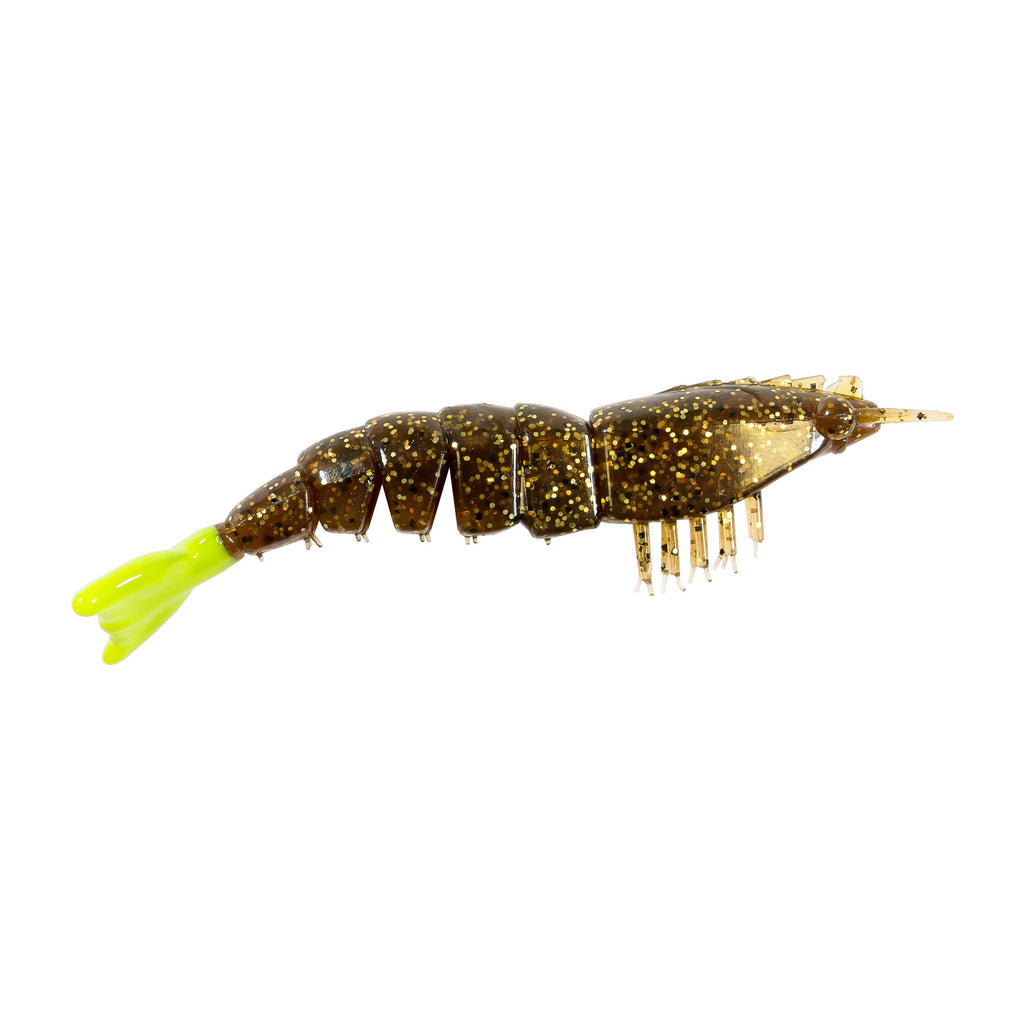 Z Man SW EZ ShrimpZ UnRigged, 3.5'' Rootbeer/Cht Tail 4pk