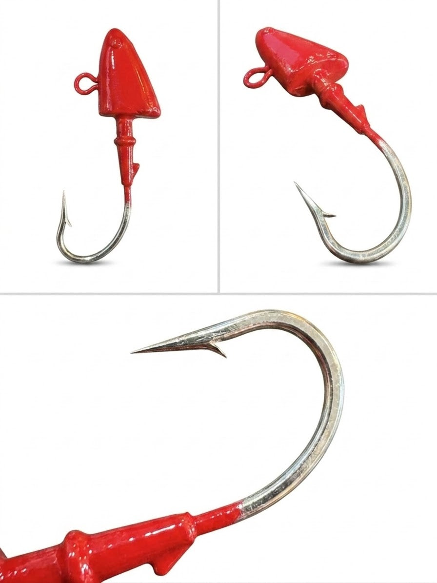 Jig Head 2 Oz Rojo (3 pack)
