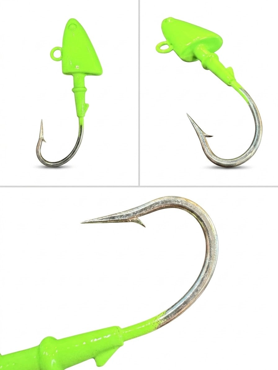 Jig Head 3/8 Oz Verde (5 pack)